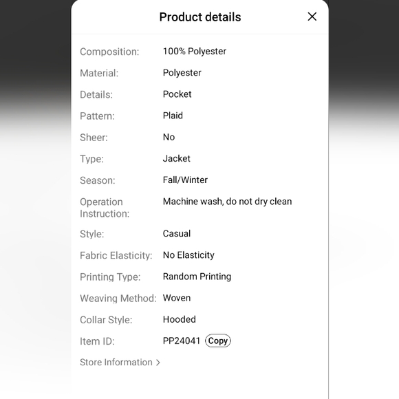 Women's Hooded Flannel Button Up Shirt Blk/White NWOT - Picture 6 of 6